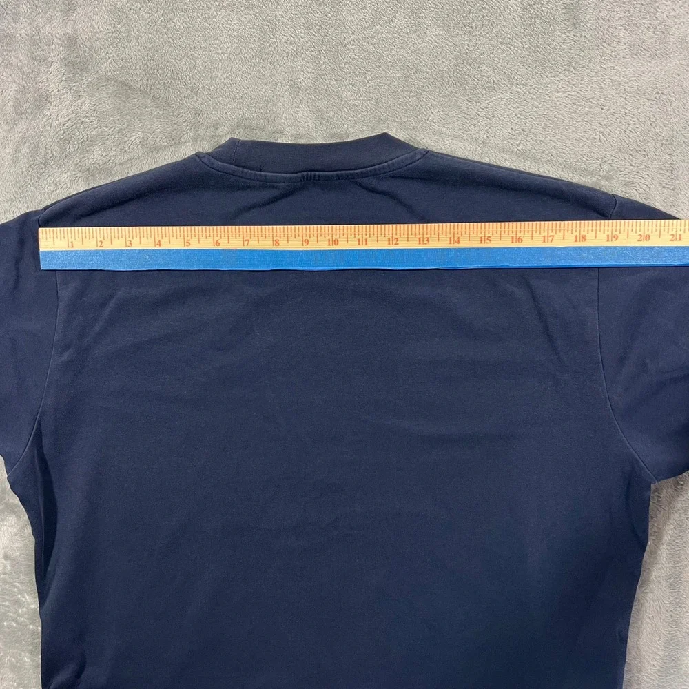 UNIQLO U AIRism T Shirt Mens L Navy Blue Long Sleeve Crew Neck Minimalist Casual
